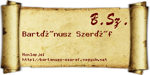Bartánusz Szeráf névjegykártya